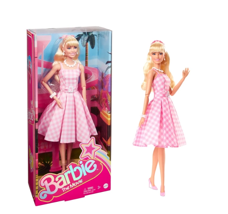 Barbie The Movie: Muñeca de Colección Margot Robbie (Vestido Rosa a Cuadros)