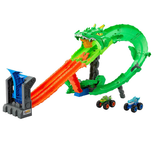 Pista Hot Wheels Monster Trucks Dragon Demolition (JFR06) - Mattel Original