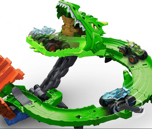 Pista Hot Wheels Monster Trucks Dragon Demolition (JFR06) - Mattel Original