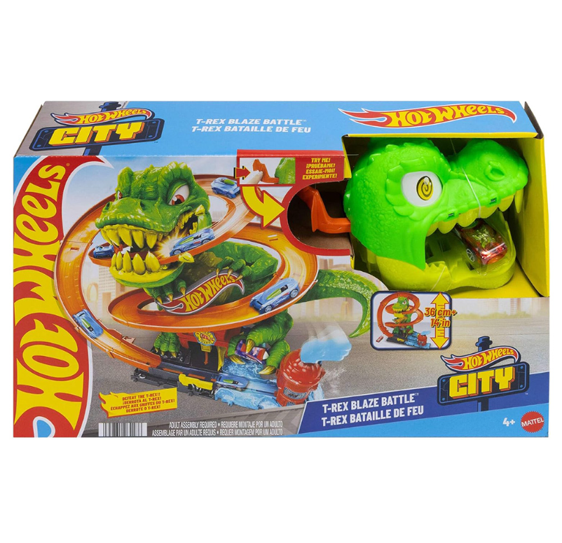 Pista Hot Wheels City T-Rex Blaze Battle (JBM73) - Mattel Original